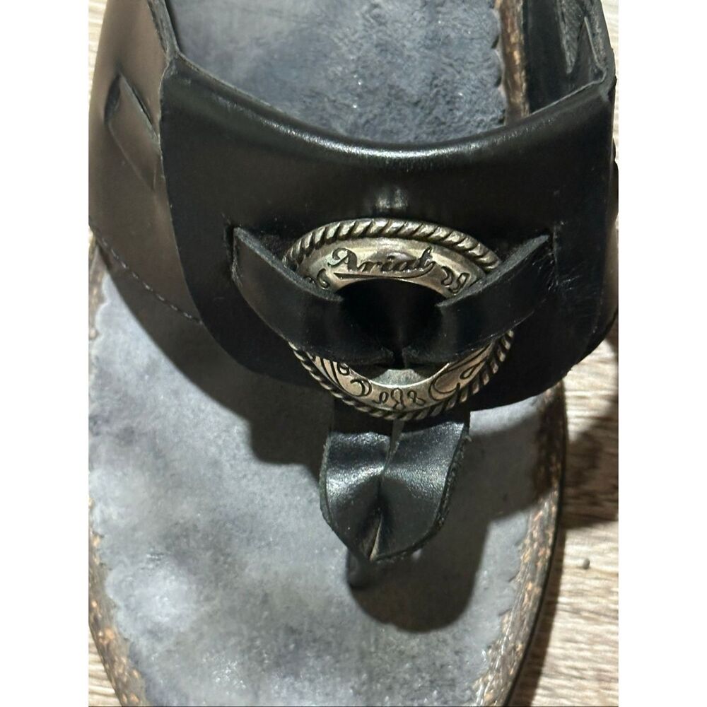 Ariat flare wedge 6.5 black leather sandals heels - Picture 3 of 10